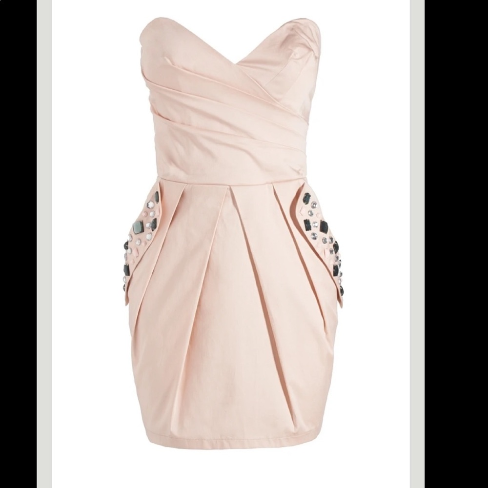 Lipsy pink jeweled pocket dress size 4
